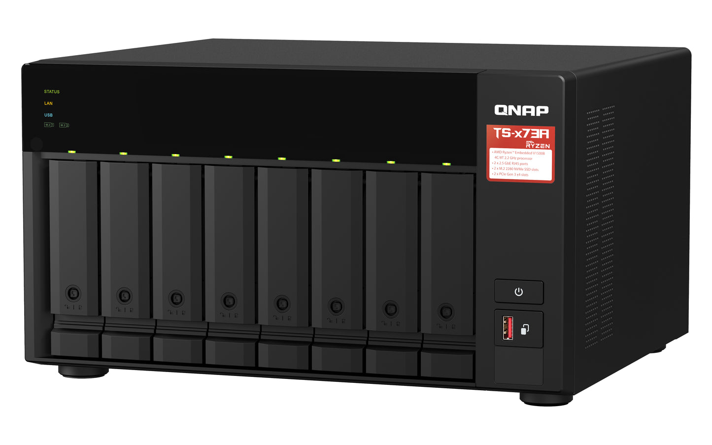 8-Bay Qnap TS-873A-8G 8 Bay NAS Enclosure - Storage Server - NAS